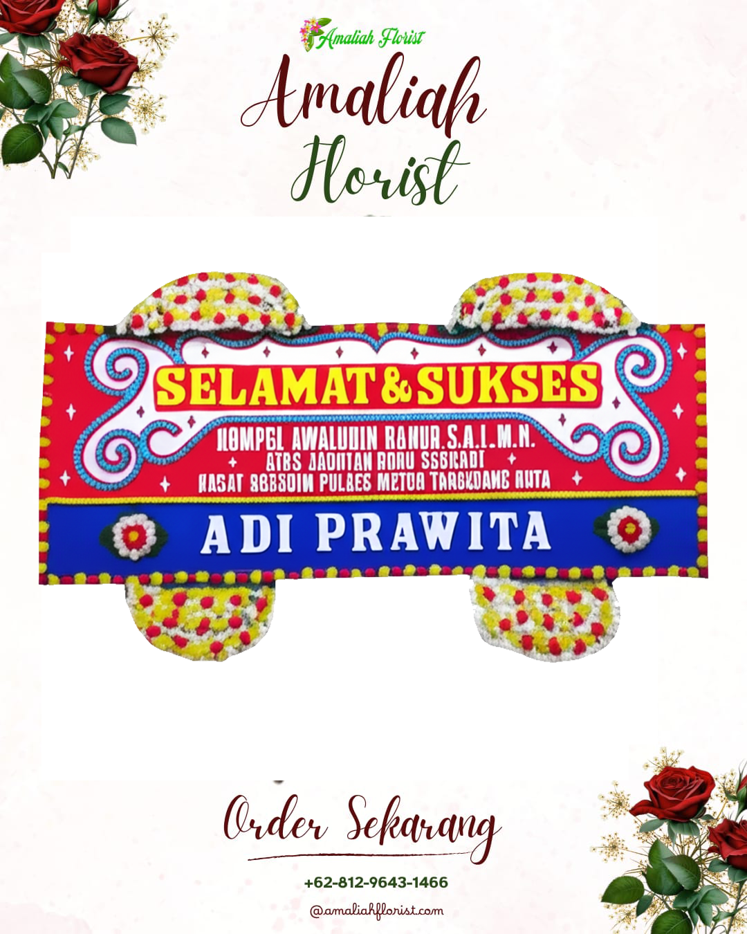Papan Bunga Ucapan Selamat Oebobo
